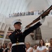 U.S. Marine Corps Silent Drill Platoon performs at World Trade Center Oculus