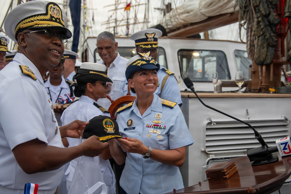 U.S. Coast Guard Vice Adm. Jo-Ann F. Burdian Meets with Dominican Republic Partners During SAIL250 Welcome Reception