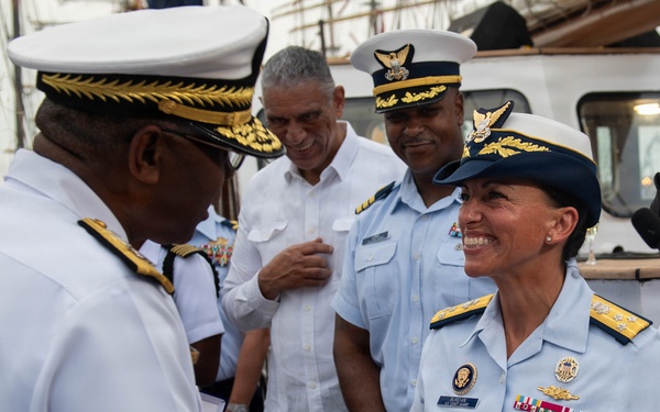 U.S. Coast Guard Vice Adm. Jo-Ann F. Burdian Meets with Dominican Republic Partners During SAIL250 Welcome Reception