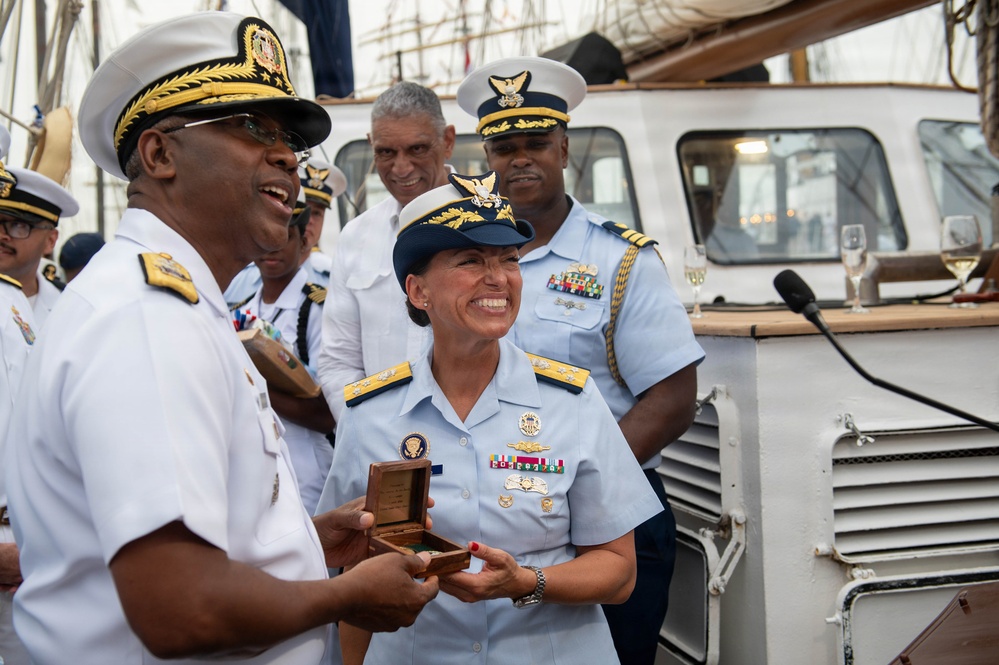 U.S. Coast Guard Vice Adm. Jo-Ann F. Burdian Meets with Dominican Republic Partners During SAIL250 Welcome Reception