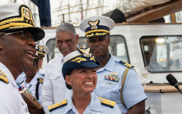 U.S. Coast Guard Vice Adm. Jo-Ann F. Burdian Meets with Dominican Republic Partners During SAIL250 Welcome Reception