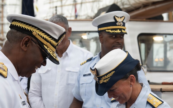 U.S. Coast Guard Vice Adm. Jo-Ann F. Burdian Meets with Dominican Republic Partners During SAIL250 Welcome Reception