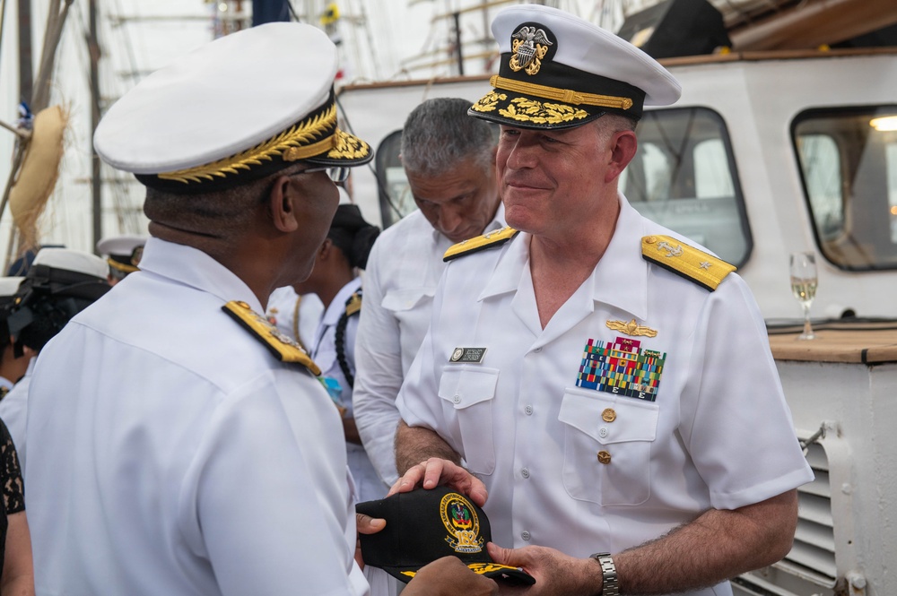 U.S. Coast Guard Vice Adm. Jo-Ann F. Burdian Meets with Dominican Republic Partners During SAIL250 Welcome Reception
