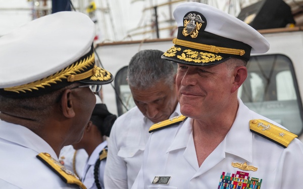 U.S. Coast Guard Vice Adm. Jo-Ann F. Burdian Meets with Dominican Republic Partners During SAIL250 Welcome Reception