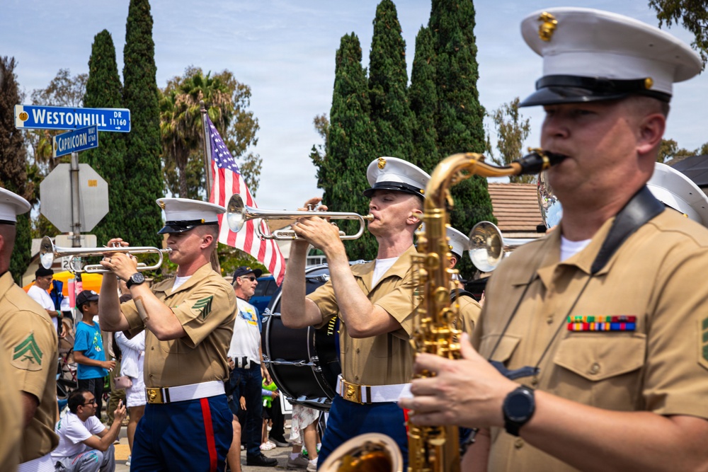 3rd MAW Band marches in Mira Mesa Independence Day Celebration