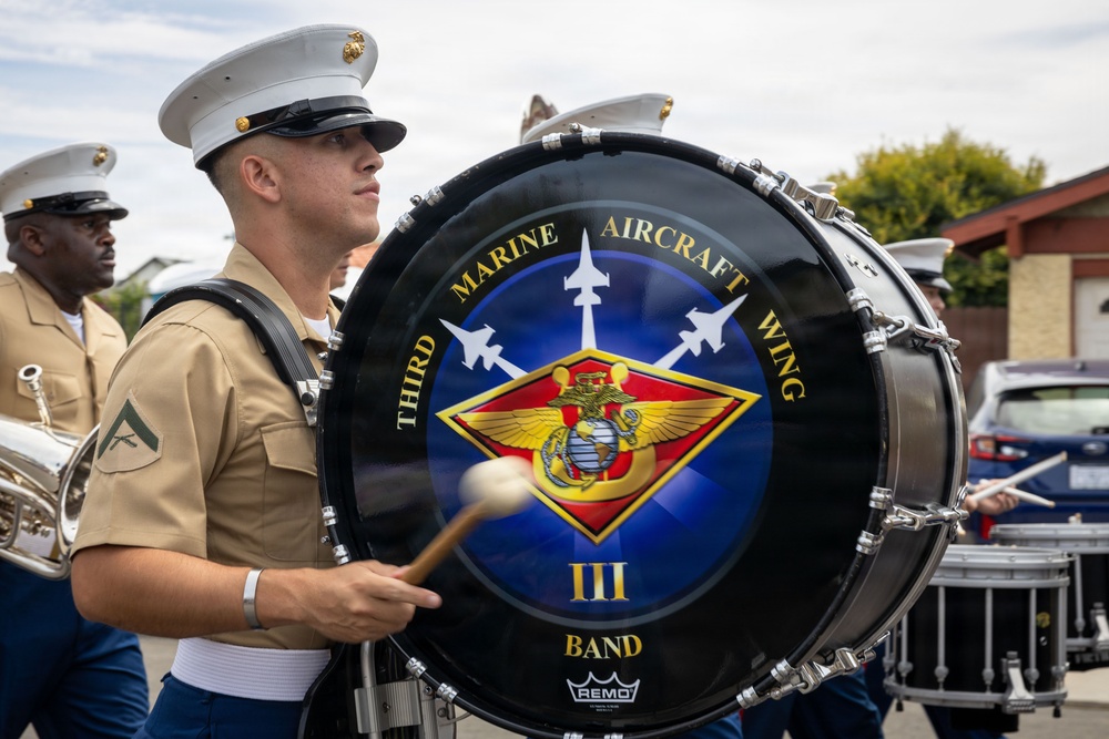 3rd MAW Band marches in Mira Mesa Independence Day Celebration
