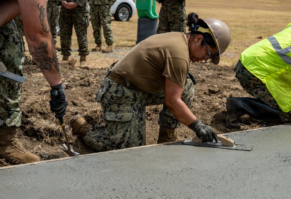 Seabees and Marines Continue Fort Hase Sidewalk Project During Rimpac 2026