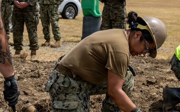 Seabees and Marines Continue Fort Hase Sidewalk Project During Rimpac 2026
