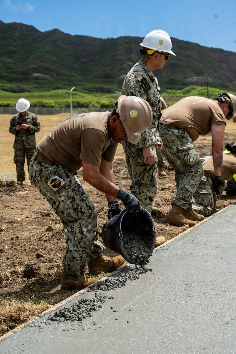Seabees and Marines Continue Fort Hase Sidewalk Project During Rimpac 2026
