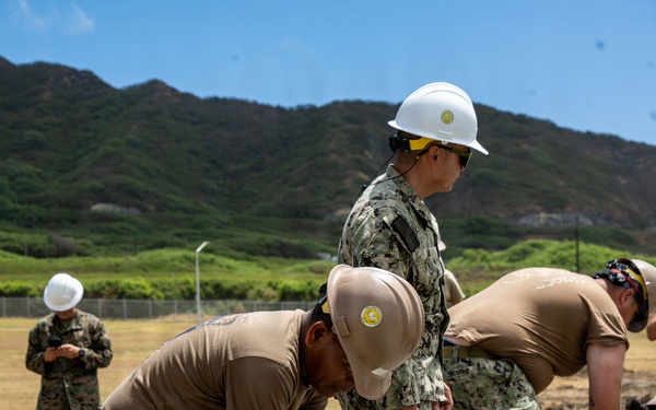 Seabees and Marines Continue Fort Hase Sidewalk Project During Rimpac 2026