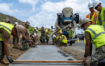 Seabees and Marines Continue Fort Hase Sidewalk Project During Rimpac 2026