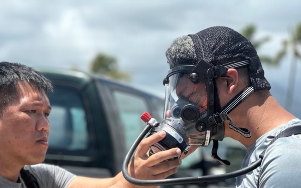 Multinational forces participate in a CBRN response exercise during RIMPAC 2026 HADR training