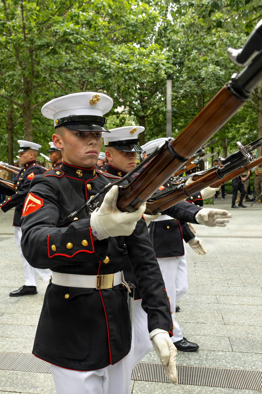 Marine Corps Silent Drill Platoon Performs at Ground Zero