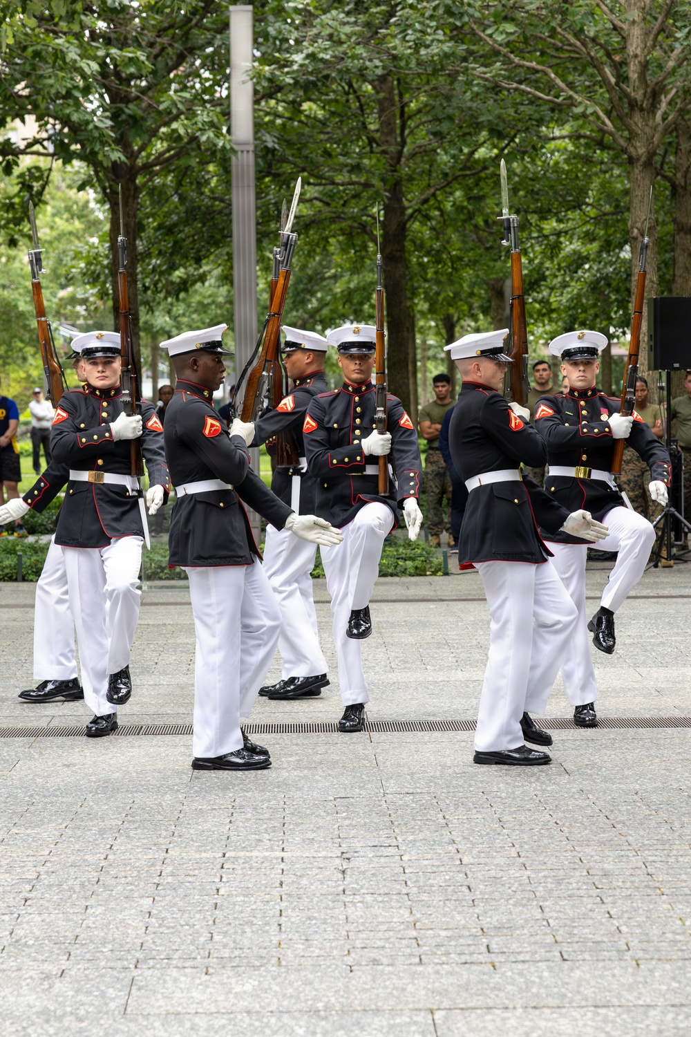 Marine Corps Silent Drill Platoon Performs at Ground Zero