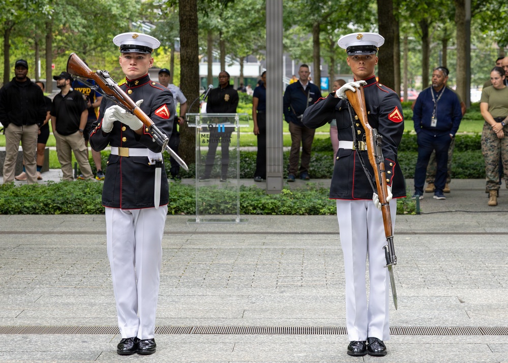 Marine Corps Silent Drill Platoon Performs at Ground Zero