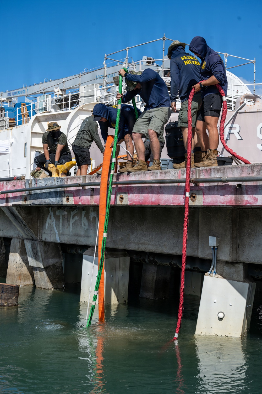 Navy Seabees and Republic of Korea divers conduct joint pier repairs during RIMPAC 2026