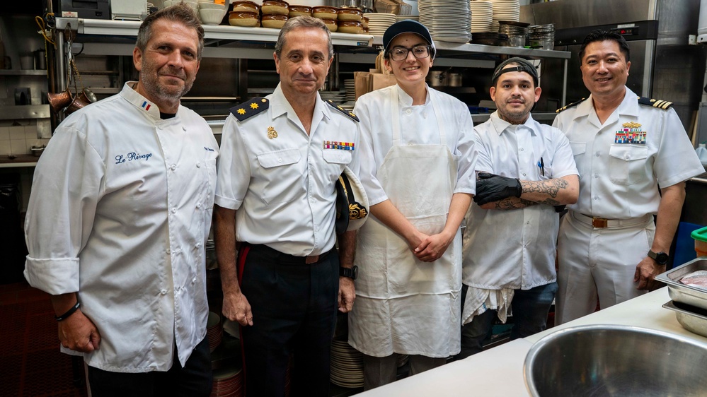 U.S. Navy and Spanish Sailors Visit Le Rivage Restaurant NYC