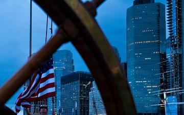 US Coast Guard Cutter Eagle departs New York following Sail 250 and Independence Day celebrations