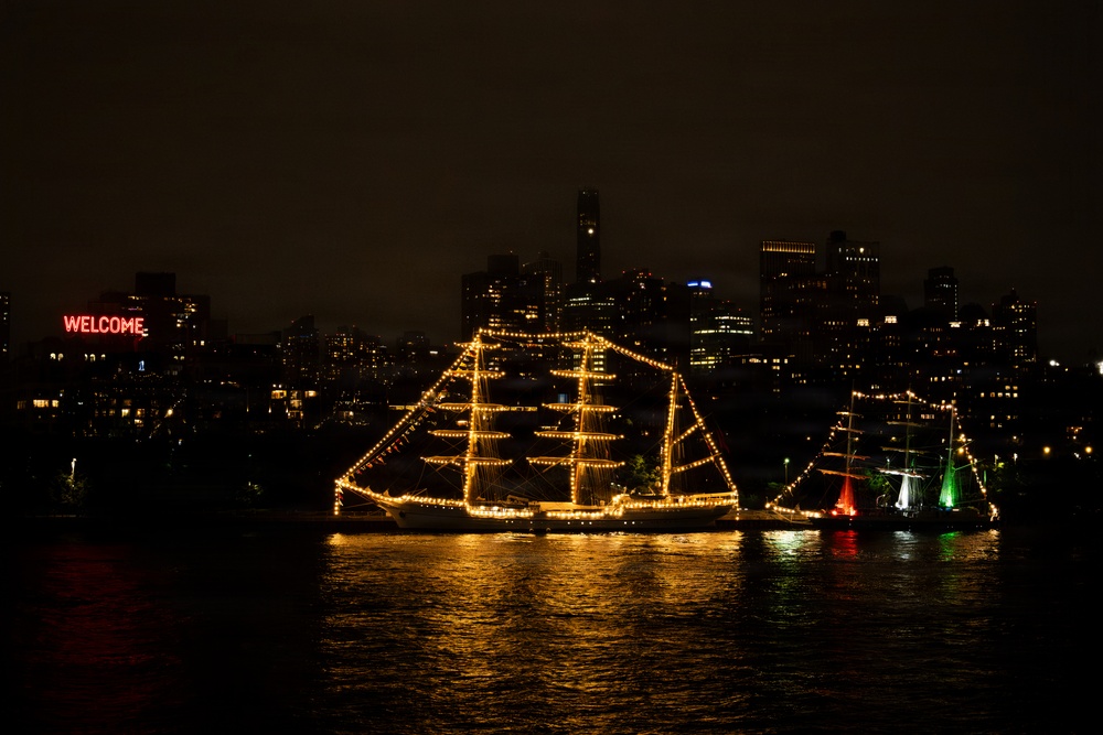 US Coast Guard Cutter Eagle departs New York following Sail 250 and Independence Day celebrations