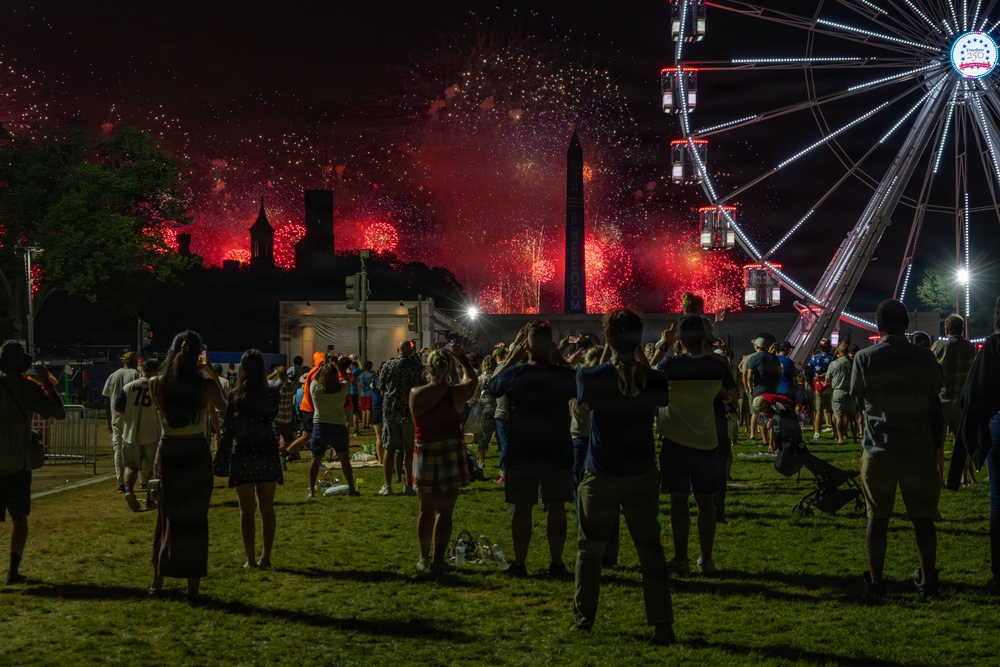 Fireworks fill the skies over Washington, D.C. during America 250