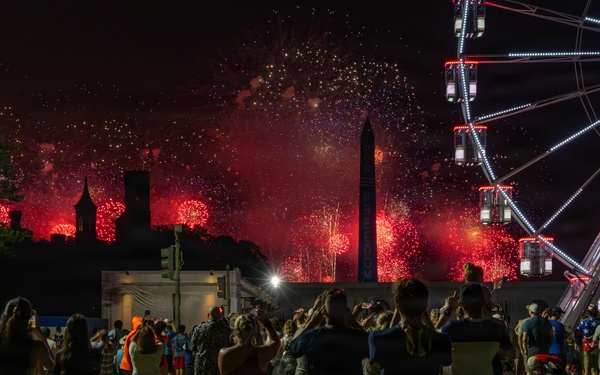 Fireworks fill the skies over Washington, D.C. during America 250
