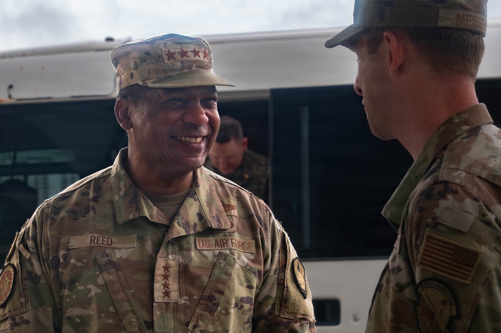 TRANSCOM commander visits Kadena, engages with Airmen