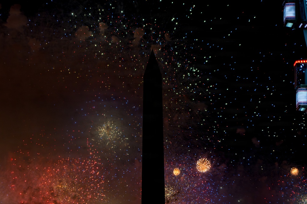 Fireworks fill the skies over Washington, D.C. during America 250