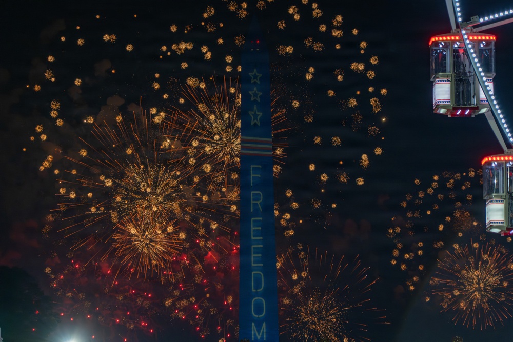Fireworks fill the skies over Washington, D.C. during America 250