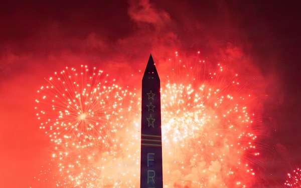 Fireworks fill the skies over Washington, D.C. during America 250