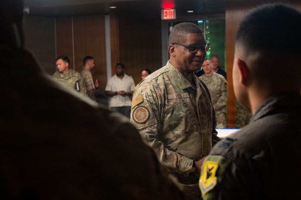 TRANSCOM commander visits Kadena, engages with Airmen