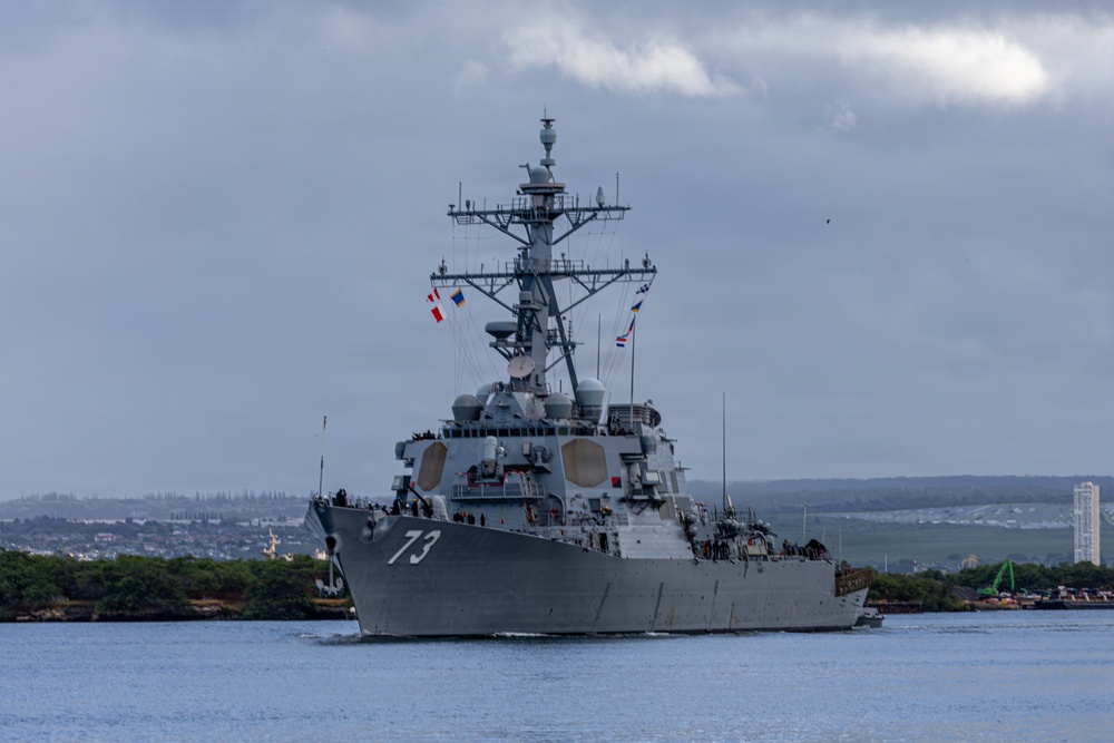 USS Decatur departs Pearl Harbor to begin RIMPAC 2026 Sea Phase