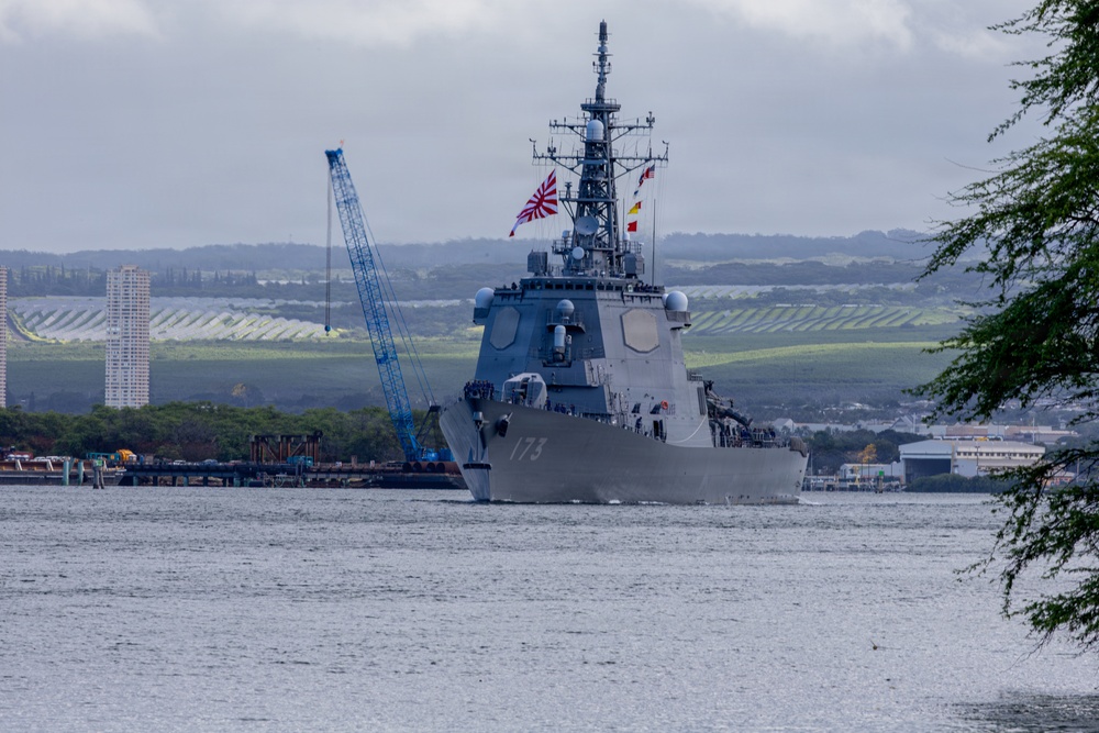 JS Kongo Departs Pearl Harbor to begin RIMPAC 2026 Sea Phase