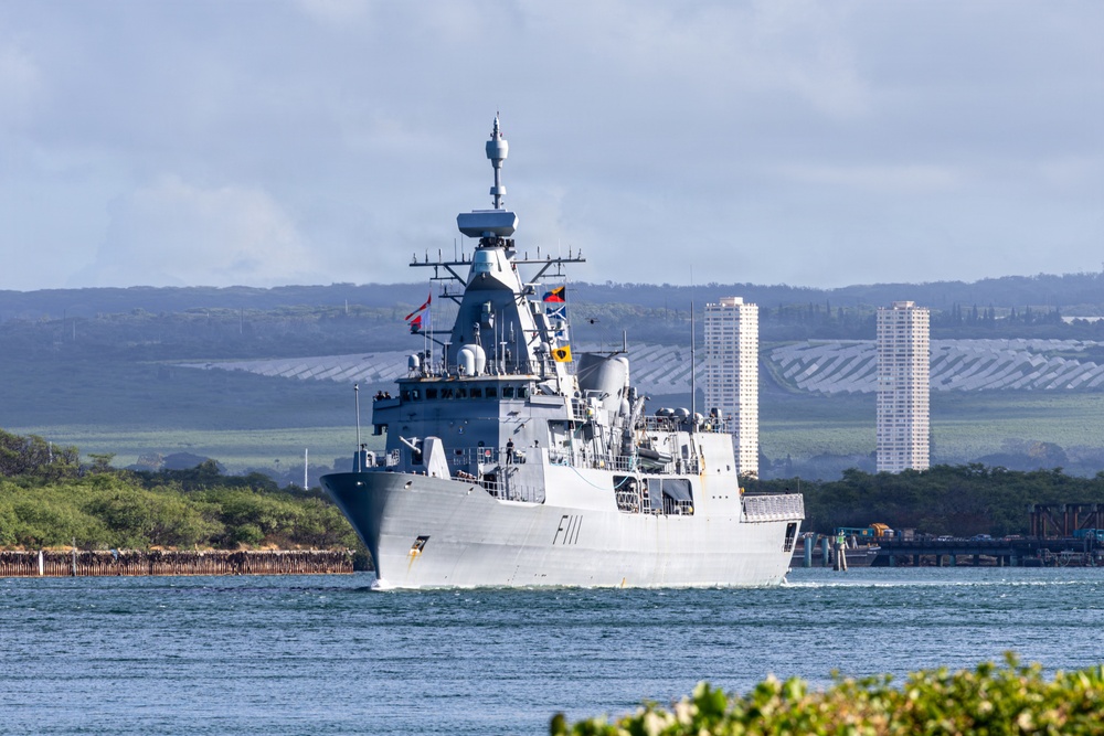 HMNZS Te Mana departs Pearl Harbor to begin RIMPAC 2026 sea phase
