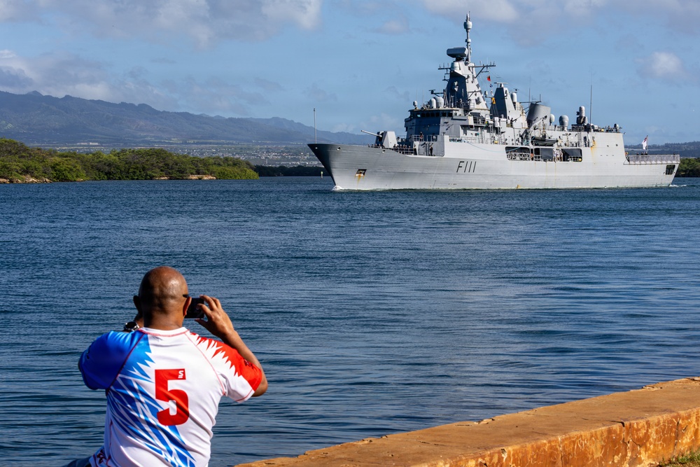HMNZS Te Mana departs Pearl Harbor to begin RIMPAC 2026 sea phase