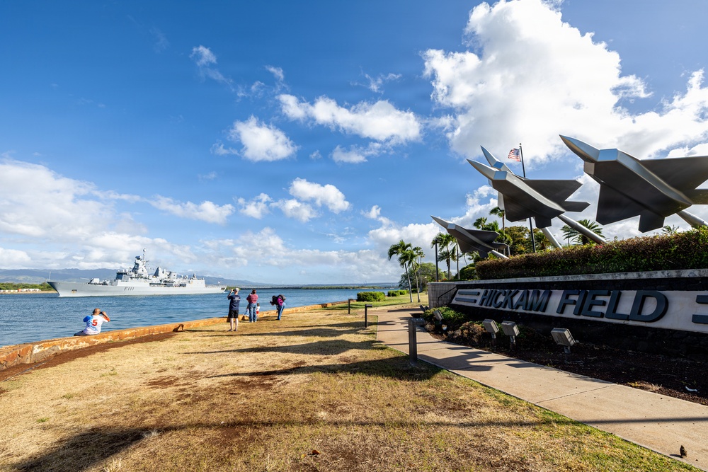 HMNZS Te Mana departs Pearl Harbor to begin RIMPAC 2026 sea phase