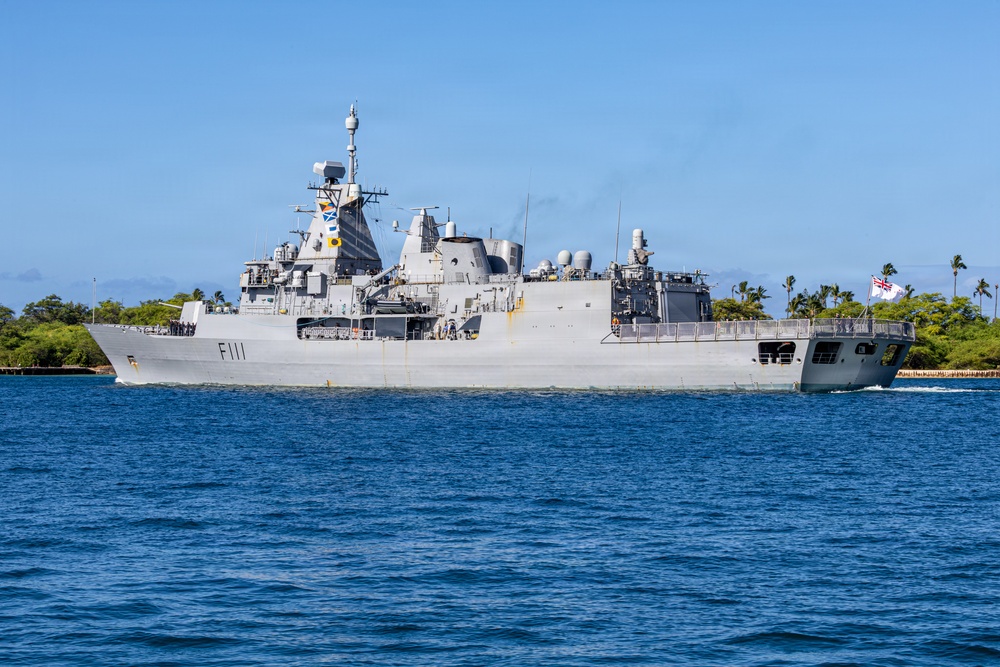 HMNZS Te Mana departs Pearl Harbor to begin RIMPAC 2026 sea phase