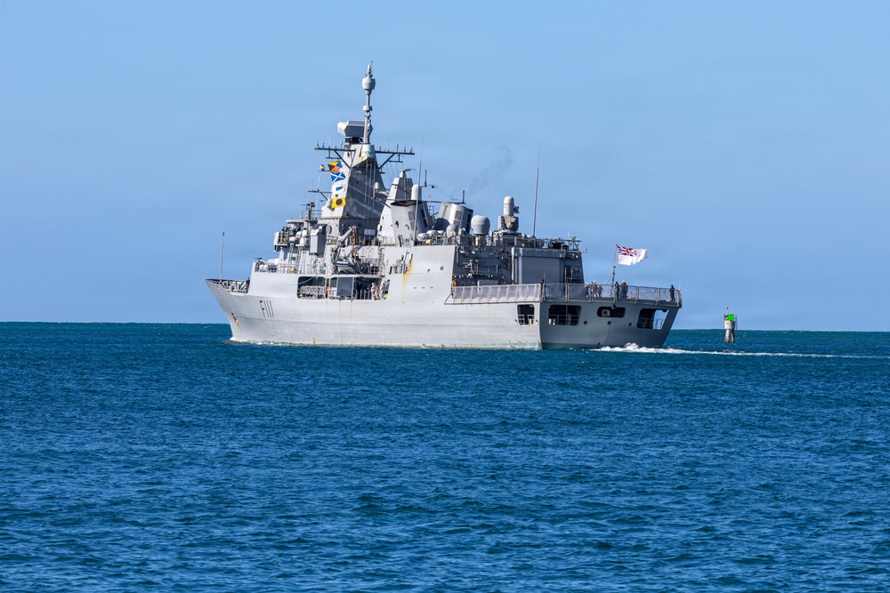 HMNZS Te Mana departs Pearl Harbor to begin RIMPAC 2026 sea phase