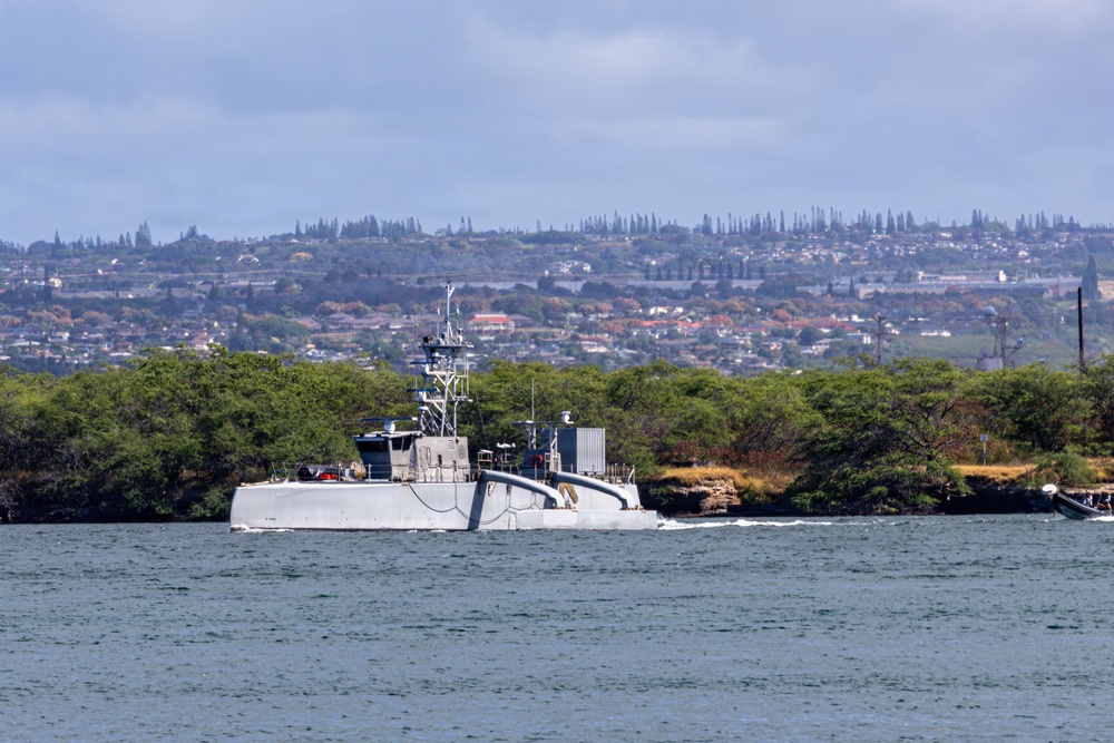 Sea Hunter departs Pearl Harbor to begin RIMPAC 2026 sea phase