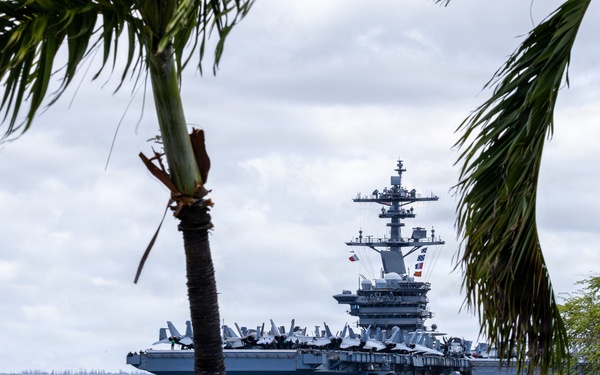 USS Theodore Roosevelt departs Pearl Harbor to begin RIMPAC 2026 sea phase