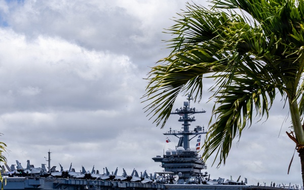 USS Theodore Roosevelt departs Pearl Harbor to begin RIMPAC 2026 sea phase