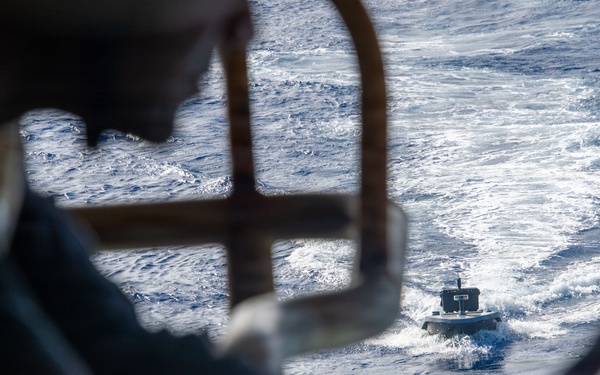 Digitally crewed surface vessel delivers supplies USS Essex during RIMPAC 2026