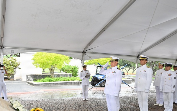 JMSDF personnel visit the National Memorial Cemetery of the Pacific during RIMPAC 2026