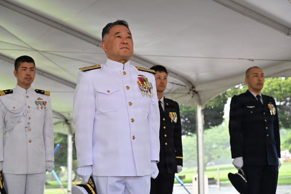 JMSDF personnel visit the National Memorial Cemetery of the Pacific during RIMPAC 2026