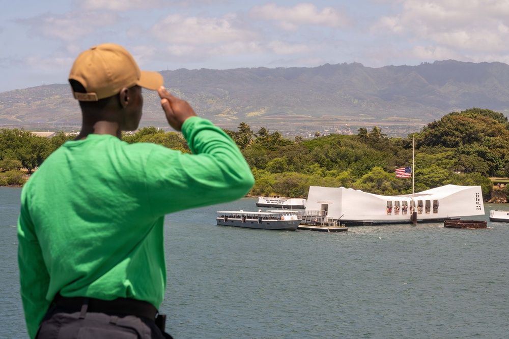 USS Theodore Roosevelt (CVN 71) leaves Pearl Harbor to begin the sea phase of RIMPAC 26
