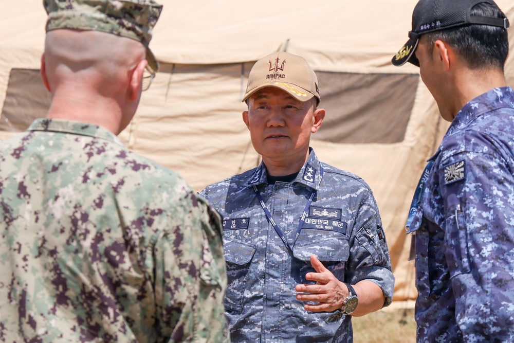 Distinguished international partners tour the RIMPAC 2026 humanitarian assistance and disaster relief camp