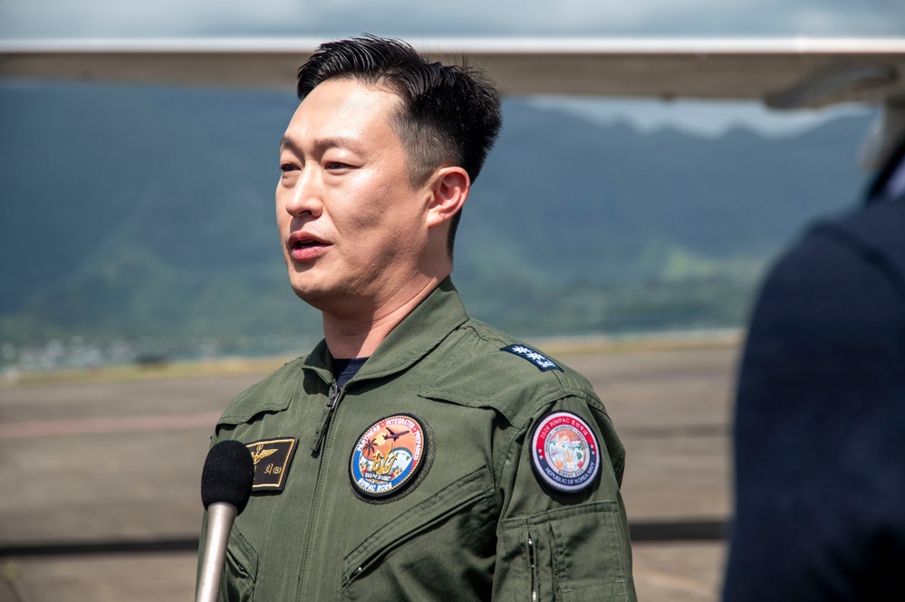 Maritime Patrol and Reconnaissance Aircraft component of Combined Task Force 172 participate in media availability for RIMPAC 2026