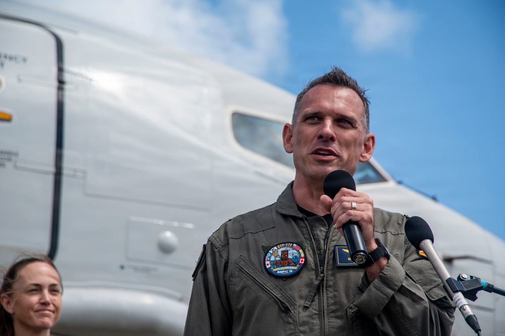 Maritime Patrol and Reconnaissance Aircraft component of Combined Task Force 172 participate in media availability for RIMPAC 2026