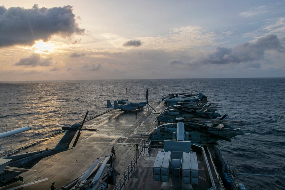 Sunrise on the Flight Deck of USS Tripoli