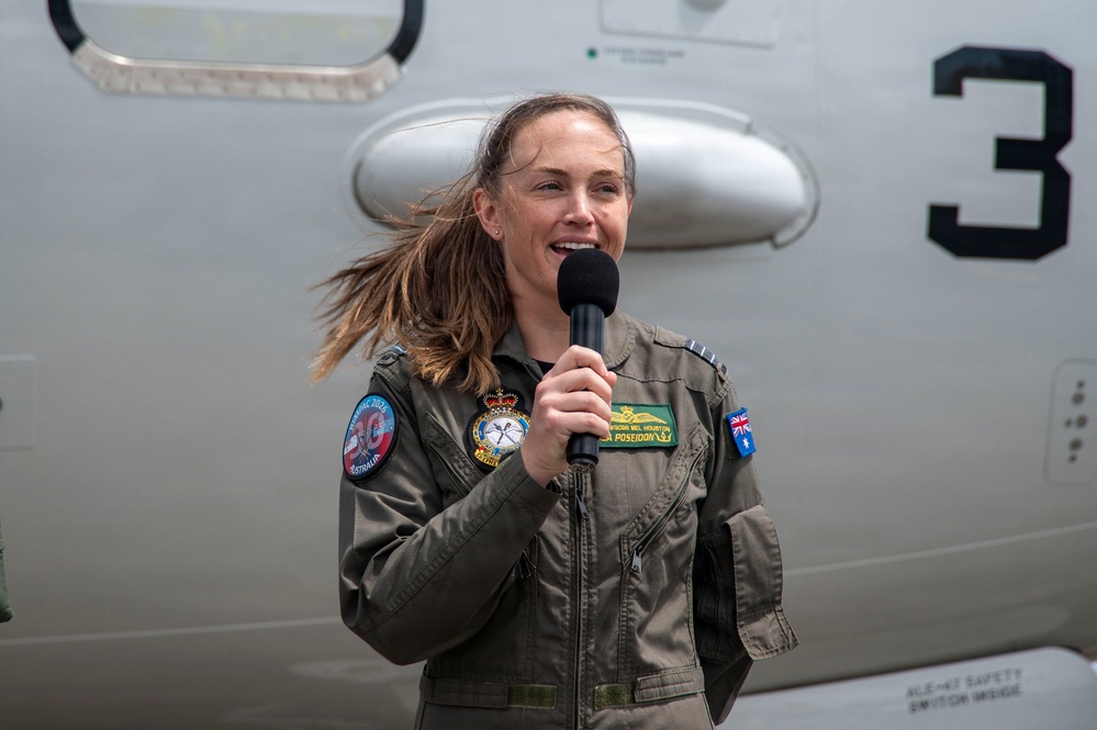 Maritime Patrol and Reconnaissance Aircraft component of Combined Task Force 172 participate in media availability for RIMPAC 2026