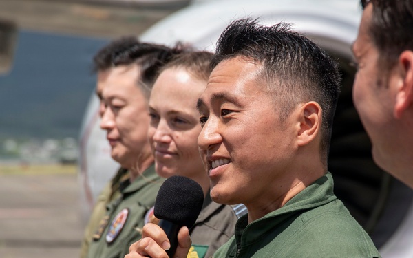 Maritime Patrol and Reconnaissance Aircraft component of Combined Task Force 172 participate in media availability for RIMPAC 2026